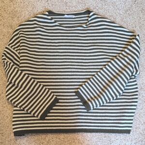 CJLA Striped Green and White Sweater